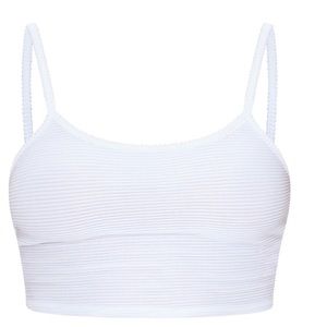 White Structured Rib Crop Cam